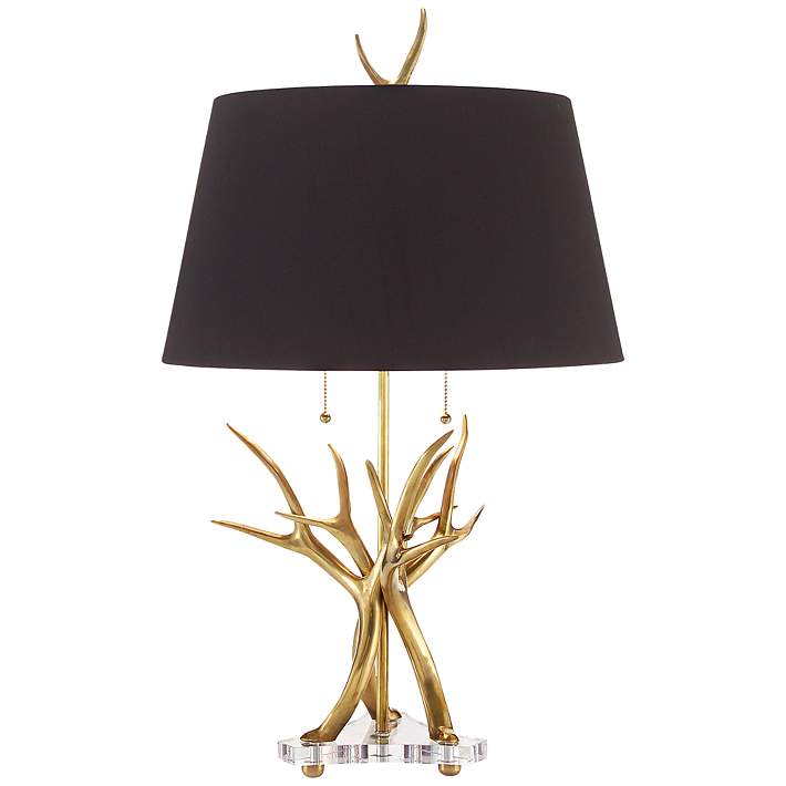 John Richard Antler Brass Table Lamp, Dalton Antler Table Lamp
