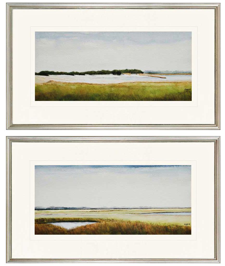 Set of 2 Marshlands II 30" Wide Framed Coastal Wall Art