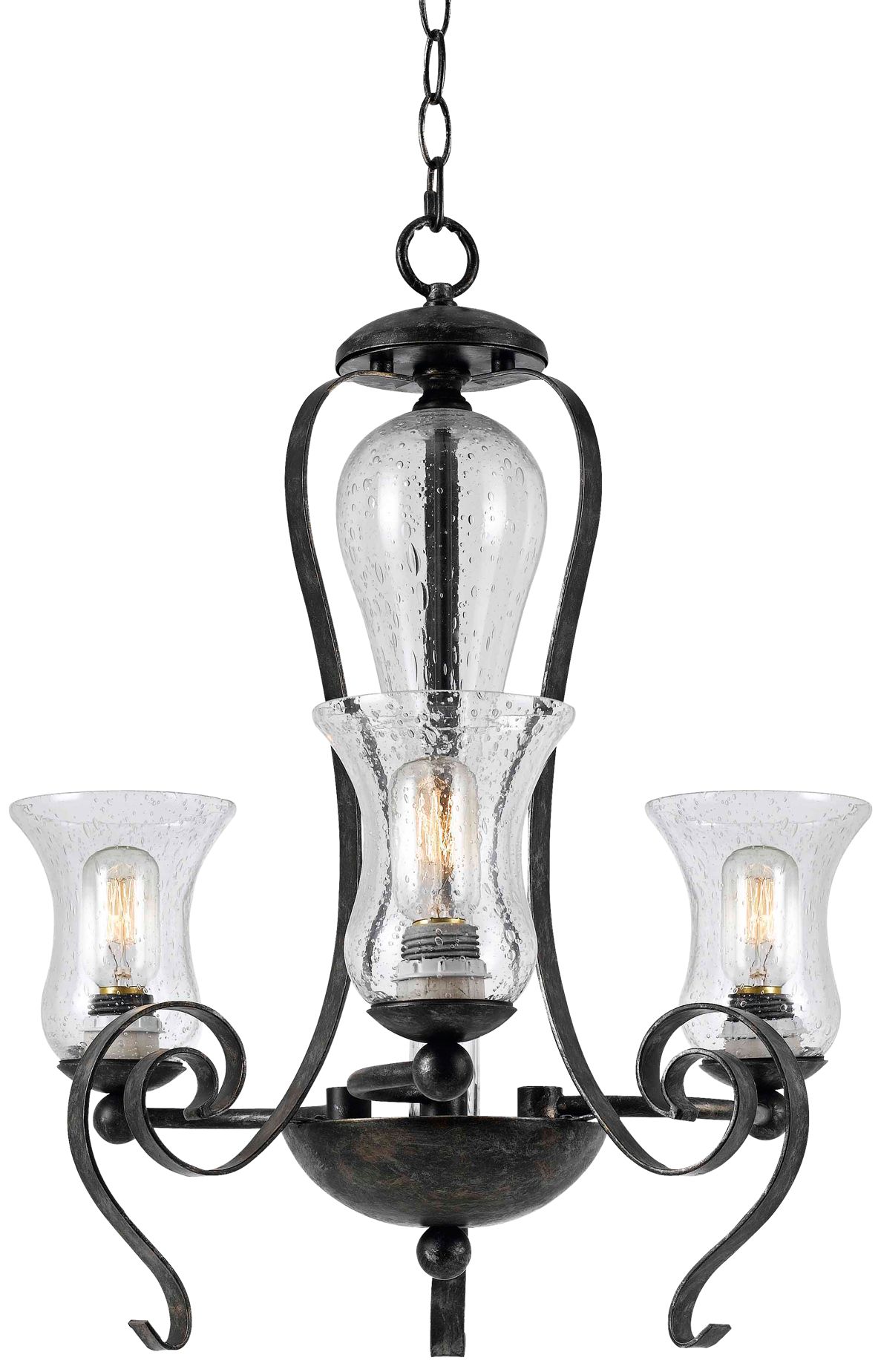 Classic Collection 23 1/2" Wide Black Iron Chandelier 5F527 Lamps Plus