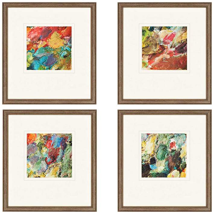 Set Of 4 Palette 19 High Framed Abstract Wall Art 5f583 Lamps Plus - Wall Decor Sets 4