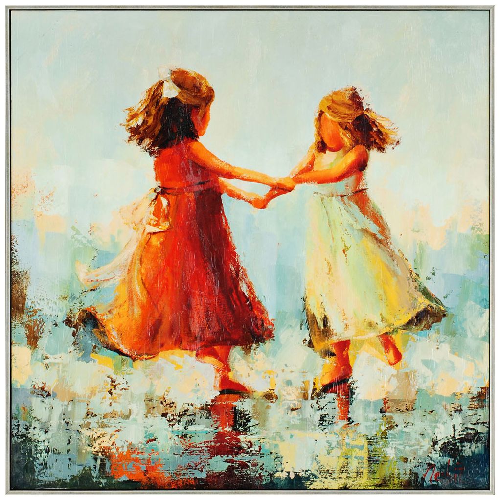 Circle of Two 31" Square Giclee Framed Wall Art