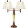 Pontiac Double Arm Traditional Gold Crackle Finish Outlet Table Lamp