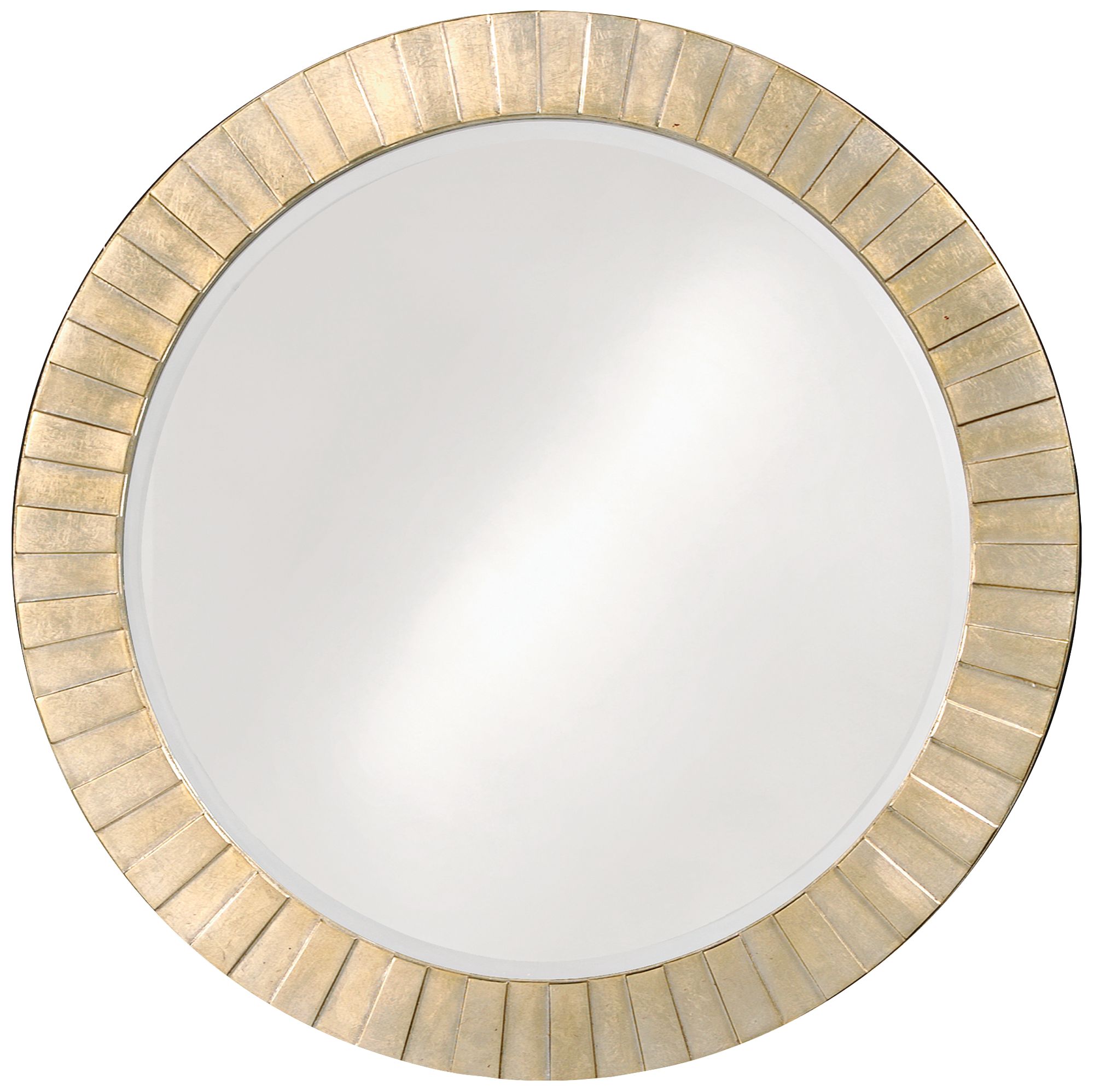Howard Elliott Serenity Silver Leaf 34" Round Wall Mirror