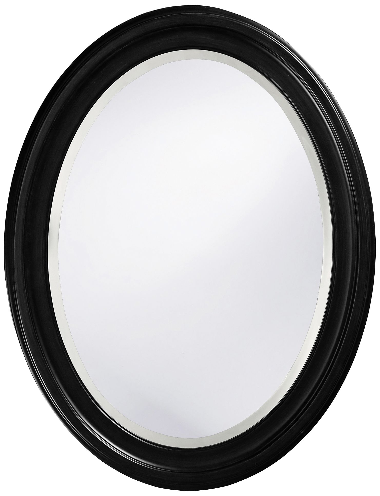 Howard Elliott George Matte Black 25" x 33" Oval Wall Mirror