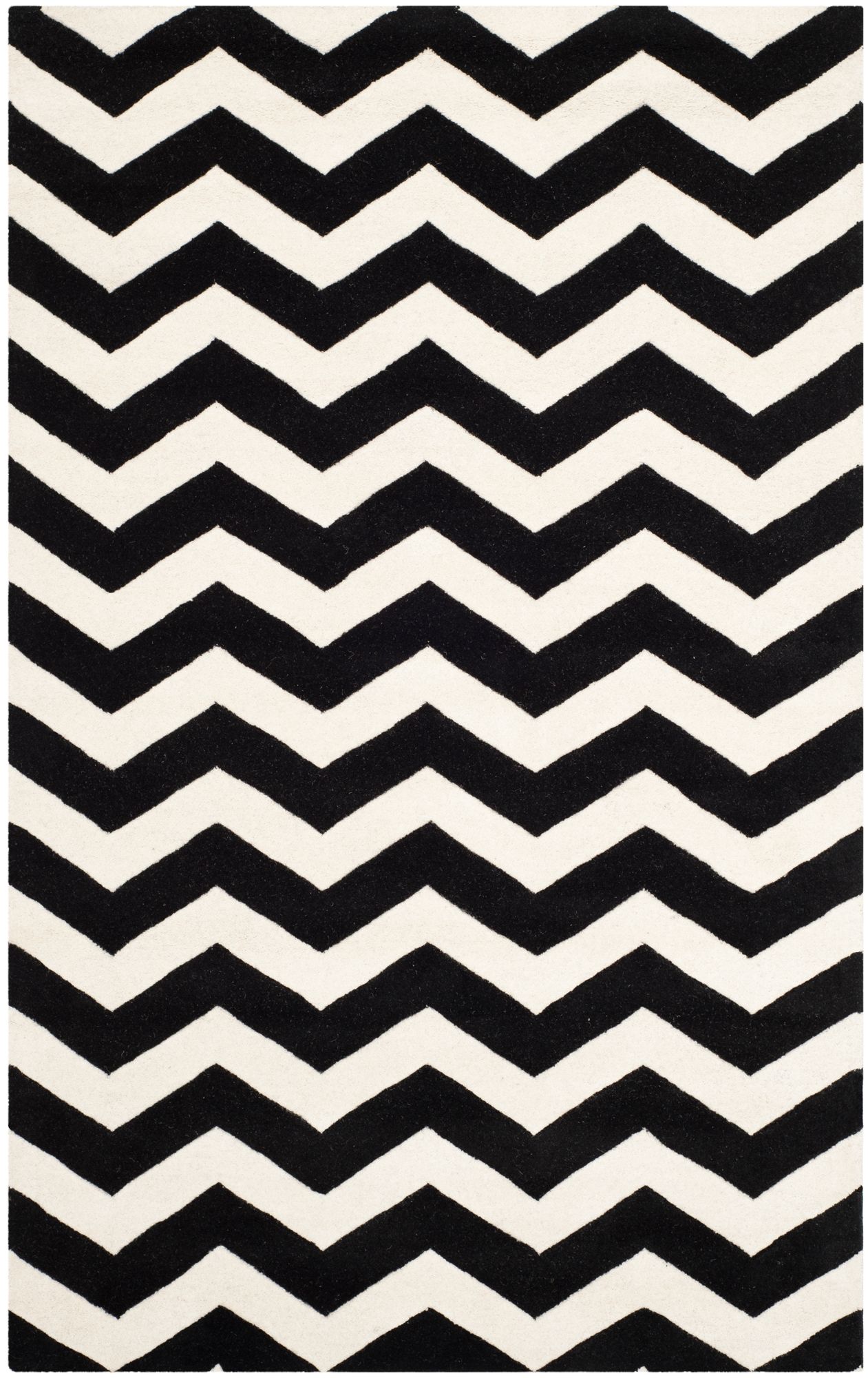 Safavieh Chatham CHT715A Black/Ivory Chevron Rug 