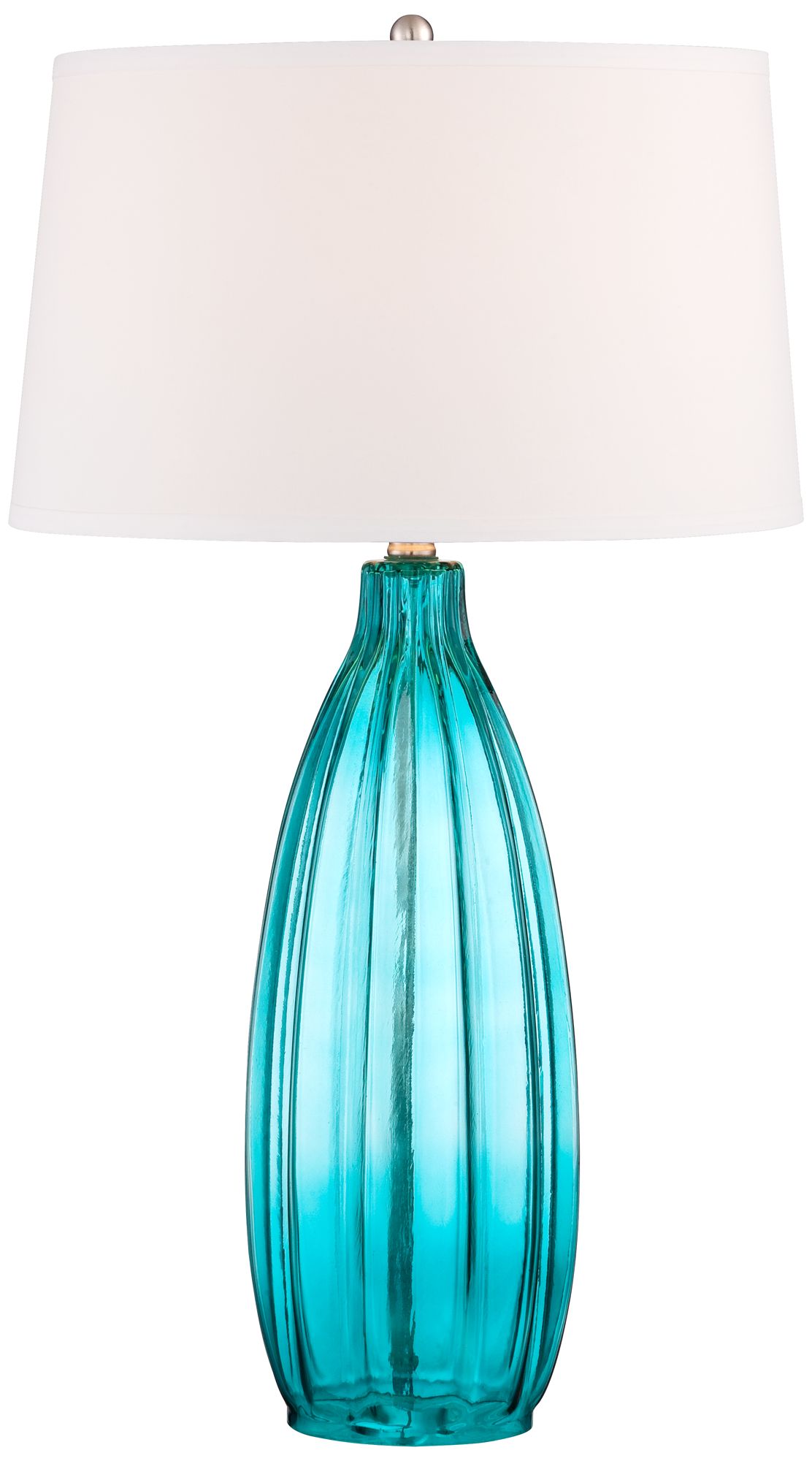Stella 30" High Blue Fluted Glass Table Lamp 5H399 Lamps Plus