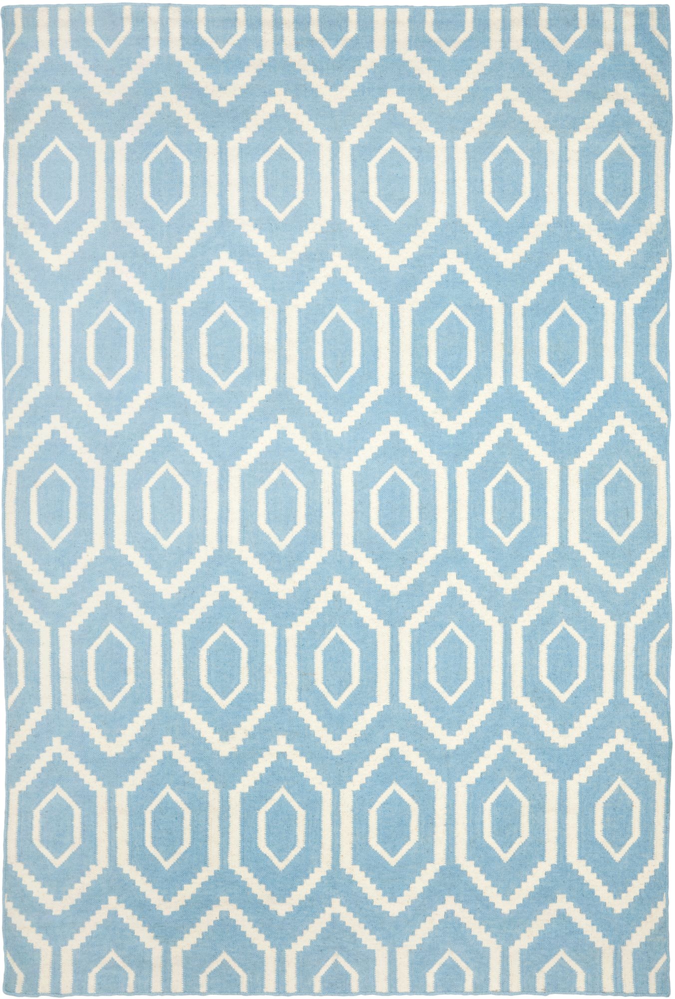 Safavieh Dhurrie DHU556B Blue/Ivory Wool Rug 