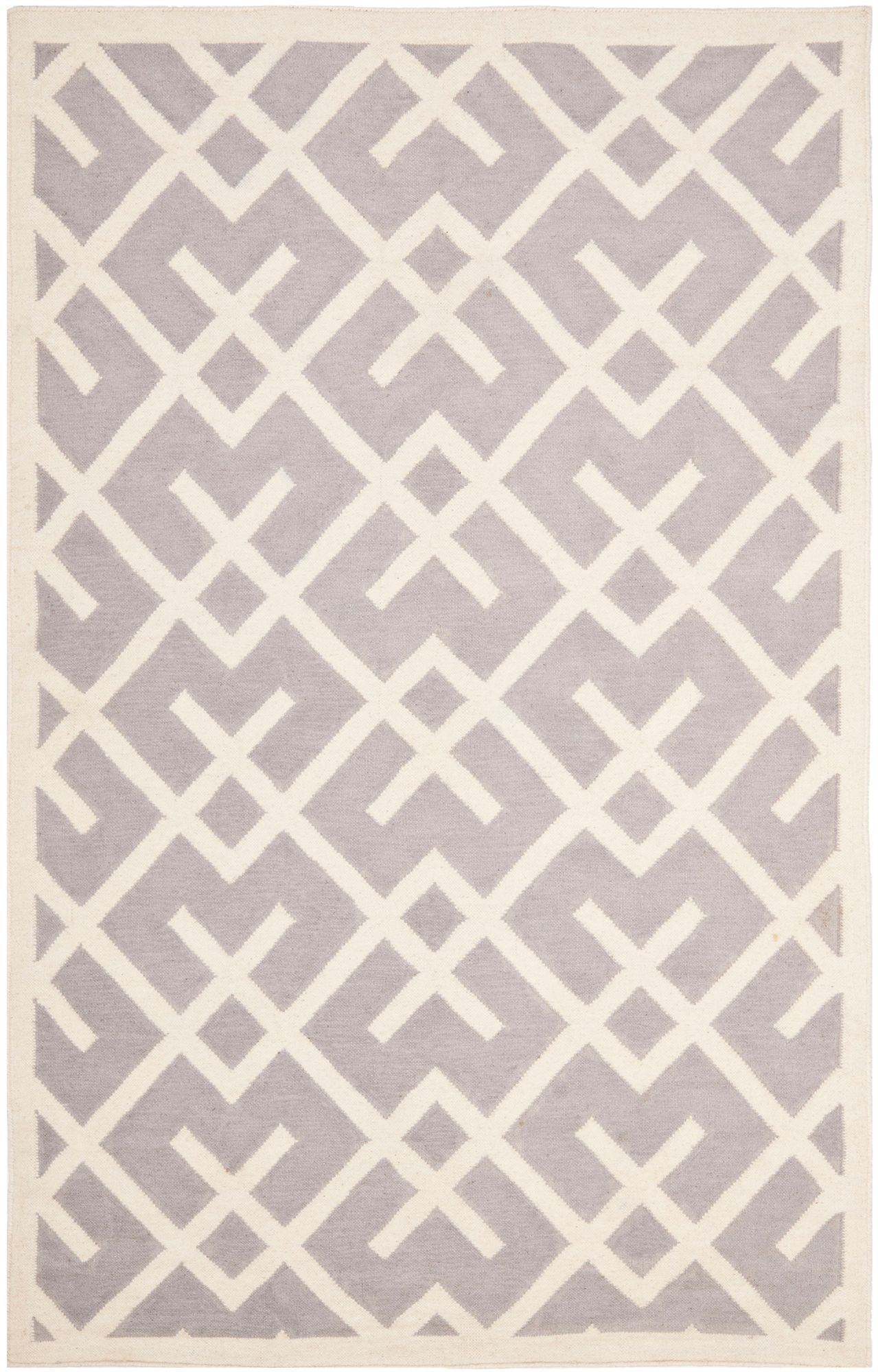 Safavieh Dhurrie DHU552G Grey/Ivory Wool Rug 
