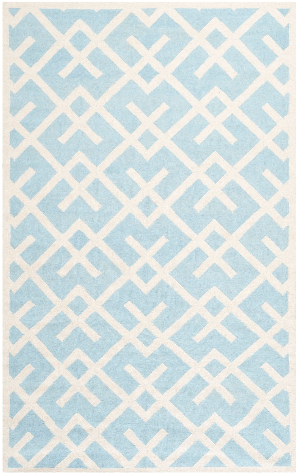 Safavieh Dhurrie DHU552B Light Blue/Ivory Wool 
