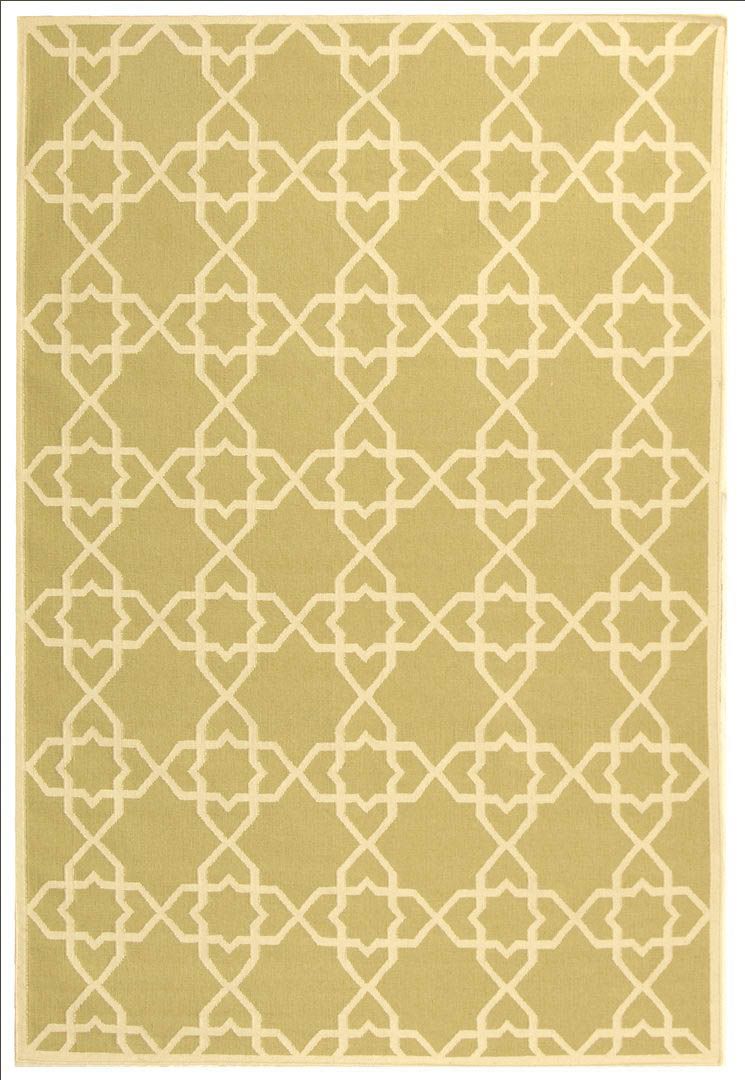 Safavieh Dhurrie DHU548A Olive/Ivory Wool Rug 