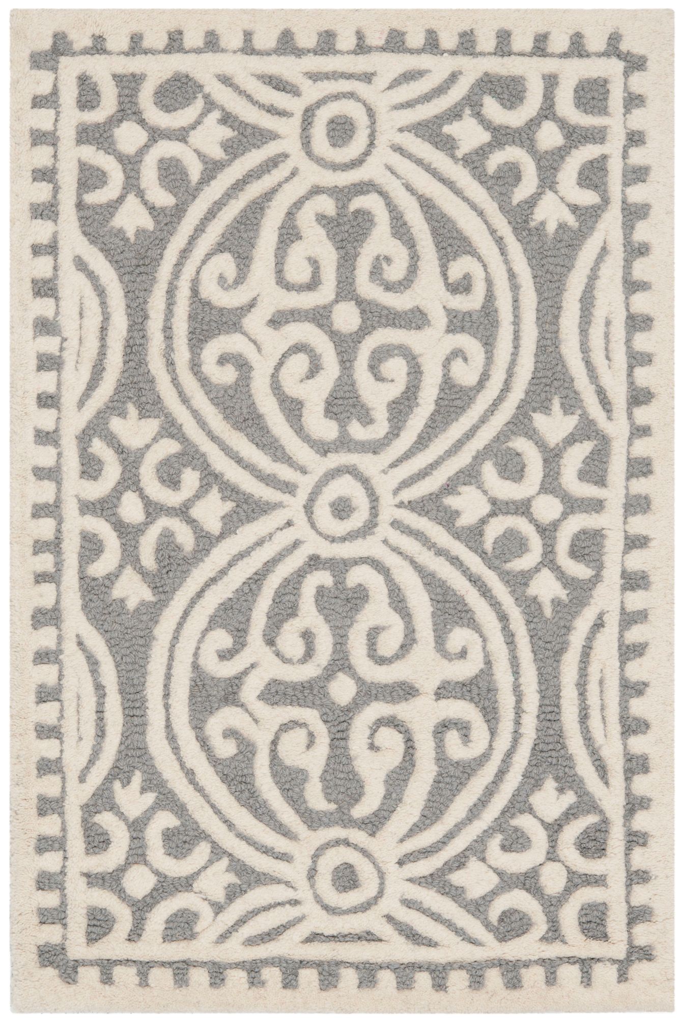 Safavieh Cambridge CAM123D Silver/Ivory Wool Rug 