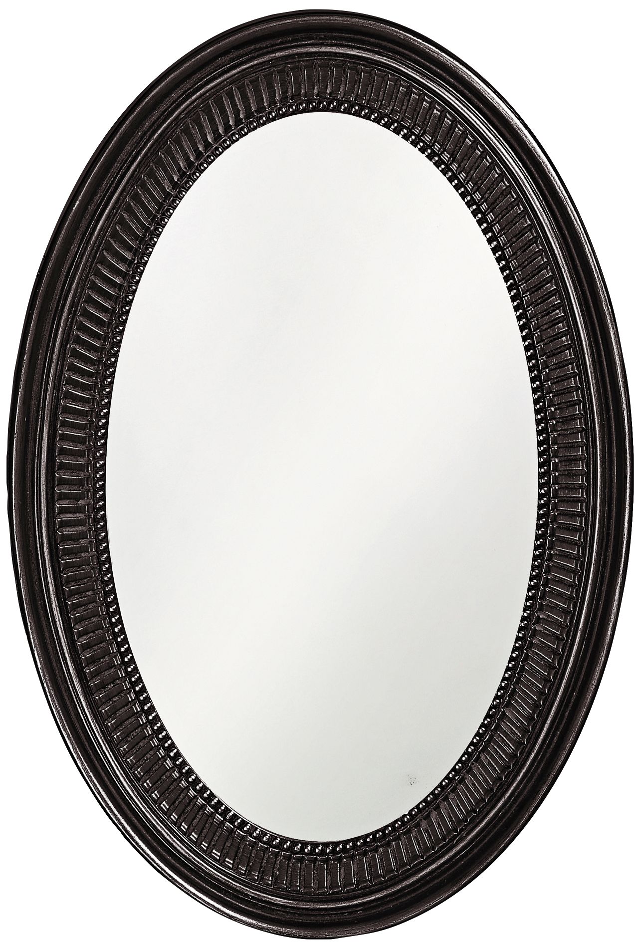 Howard Elliott Ethan Glossy Black 21" x 31" Oval Wall Mirror