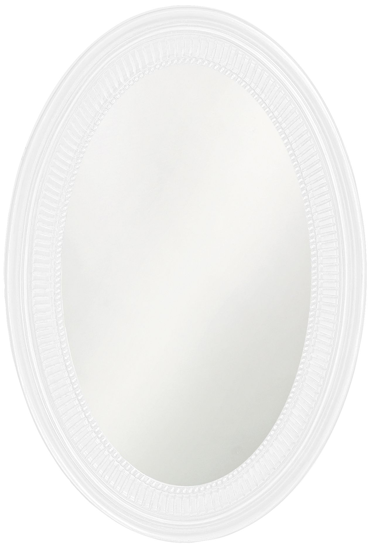 Howard Elliott Ethan Glossy White 21" x 31" Oval Wall Mirror