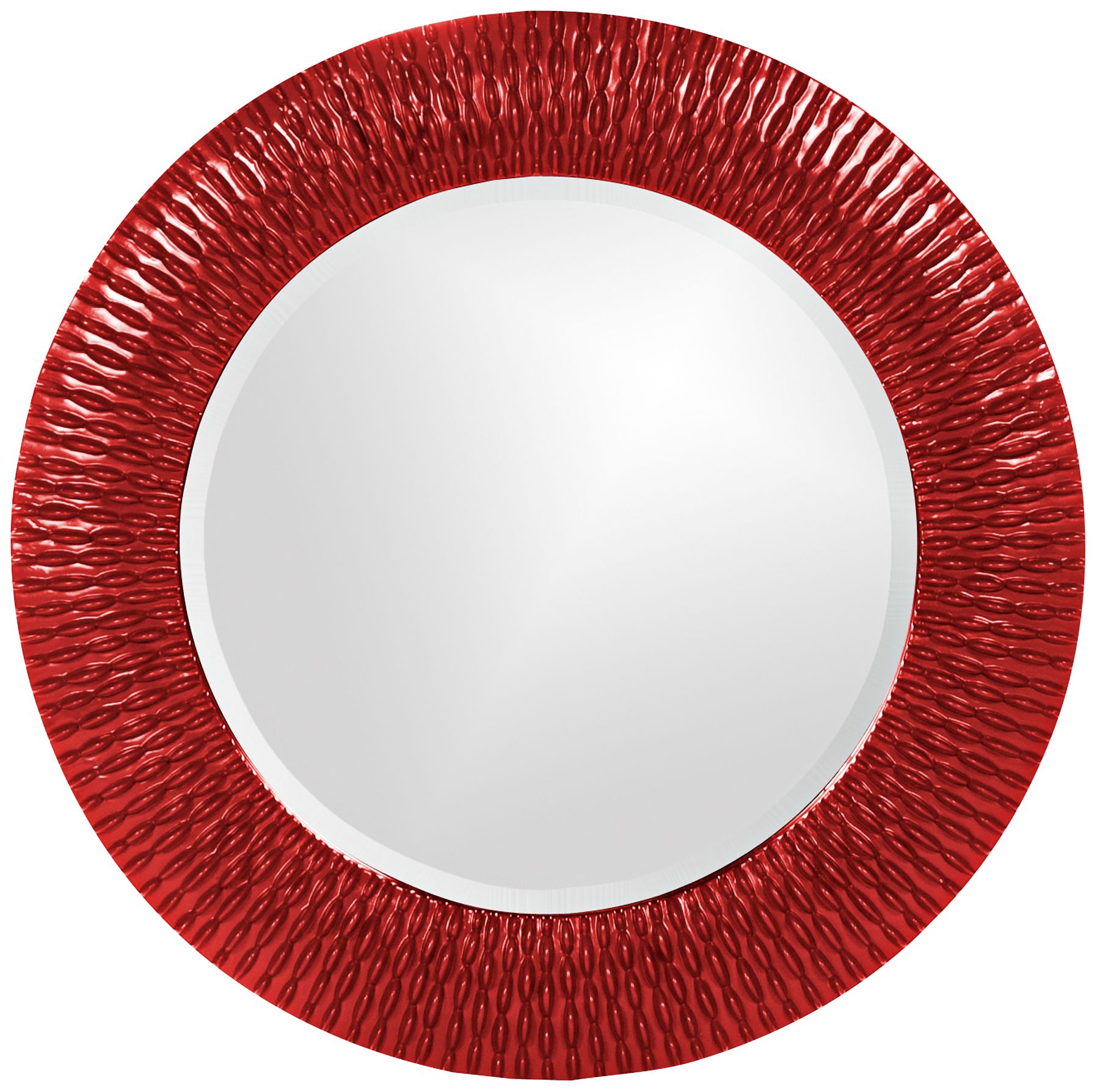 Howard Elliott Bergman Glossy Red 32" Round Wall Mirror