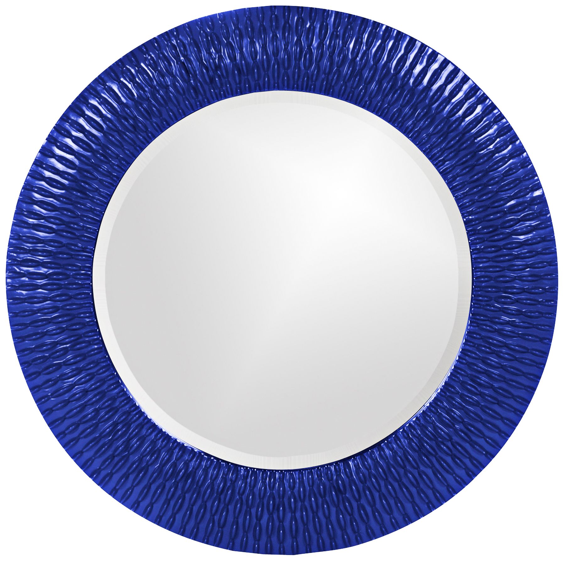 Howard Elliott Bergman Glossy Blue 32" Round Wall Mirror
