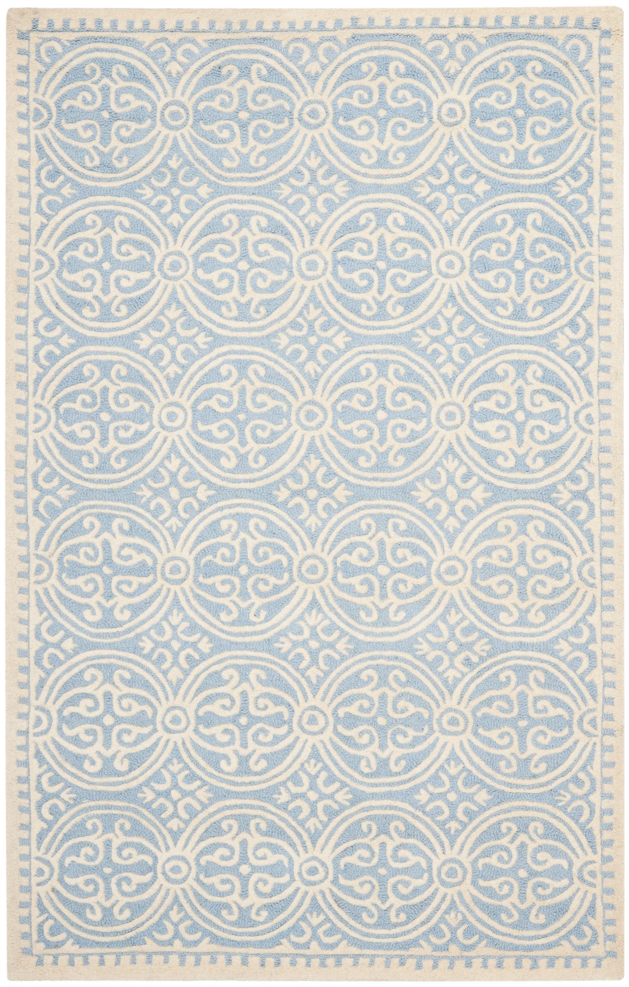 Safavieh Cambridge CAM123A Light Blue/Ivory Wool Rug 