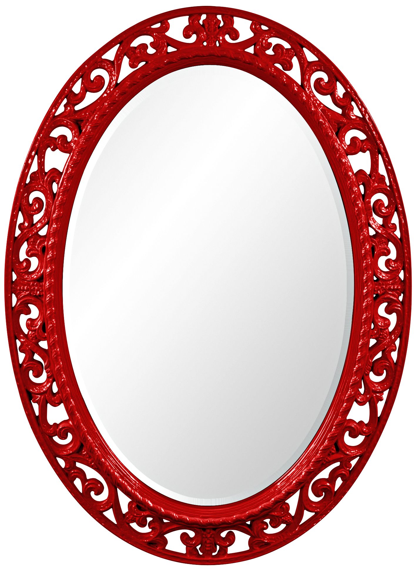 Howard Elliott Suzanne Red 27" x 37" Oval Wall Mirror