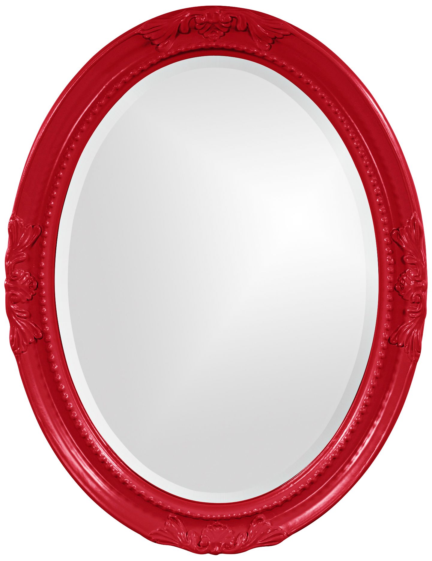 Howard Elliott Queen Ann Red 25" x 33" Oval Wall Mirror