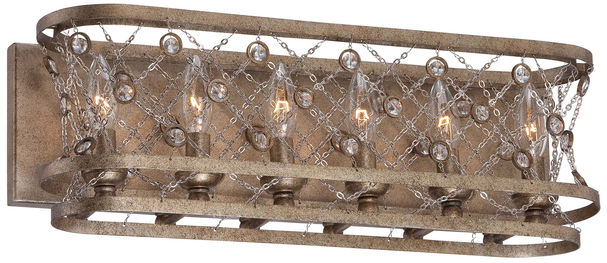 Metropolitan Vel Catena 21 3/4" Wide Gold Bath Light