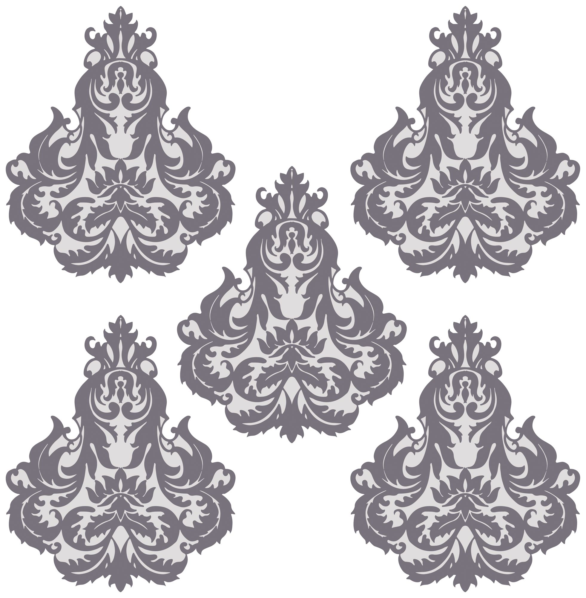 Brocade Light Plum and Gray Wall Decal