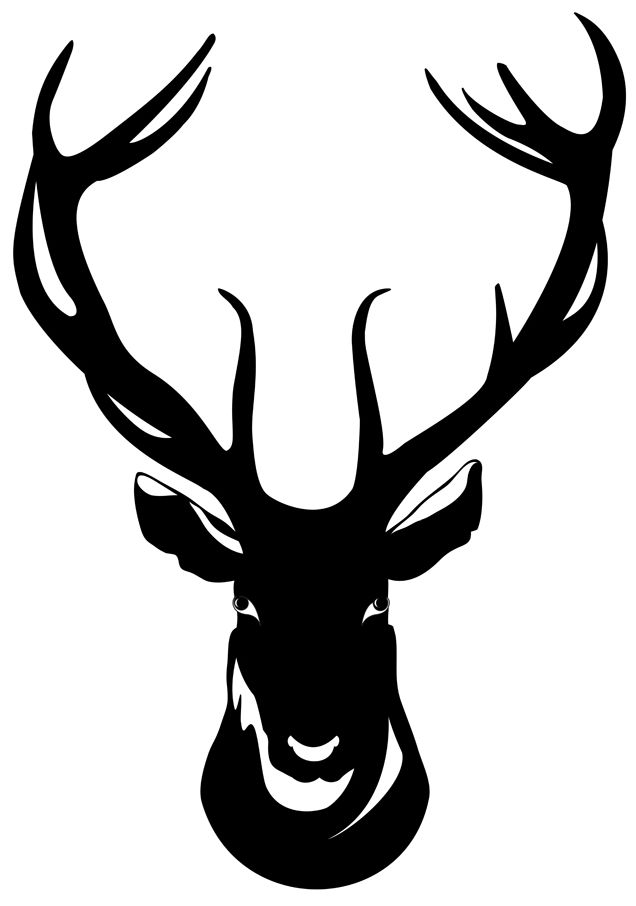 Deer Bust Black Wall Decal – Stylish, Modern Animal Decor