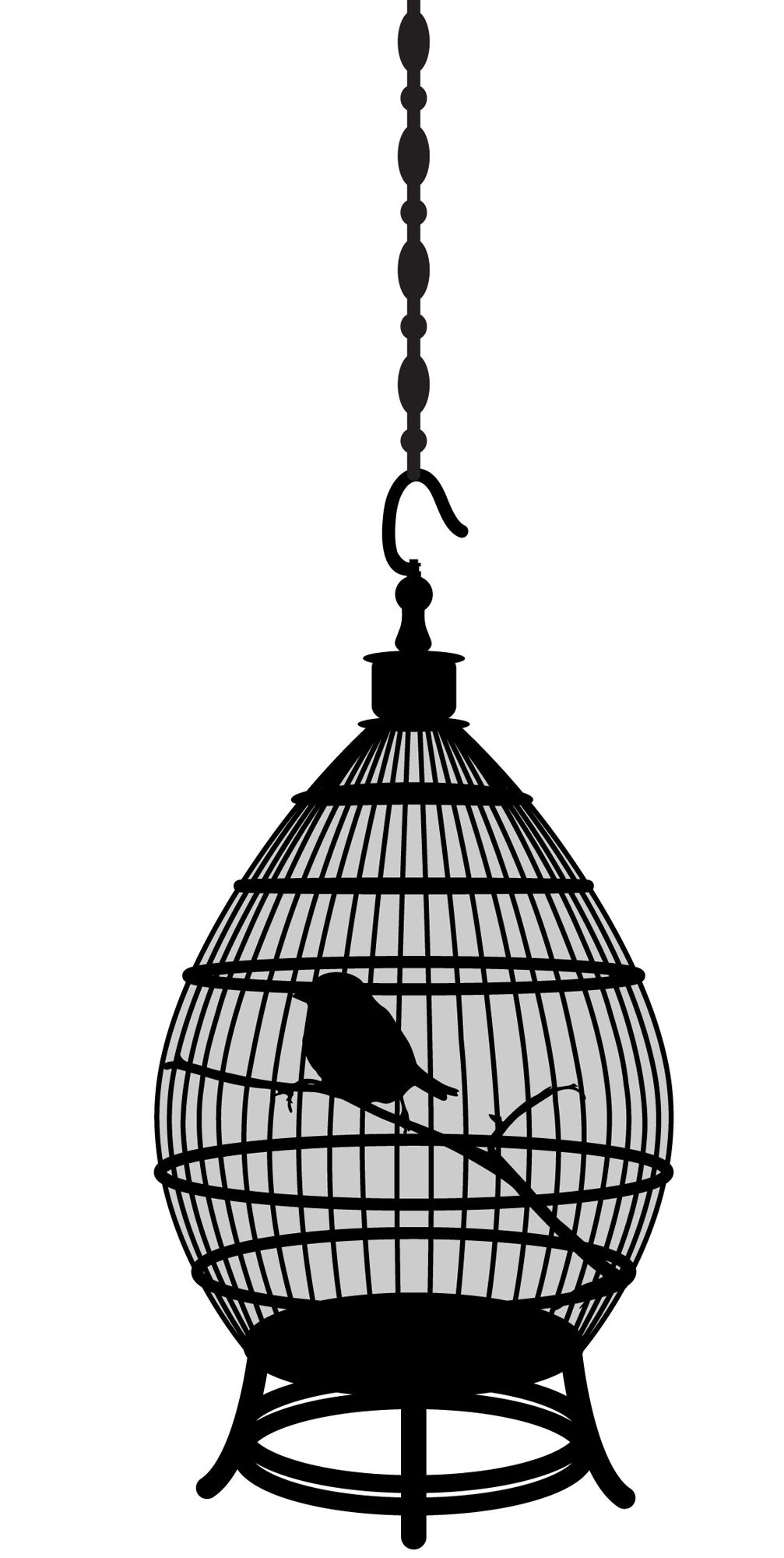 Round Bird Cage Black Wall Decal