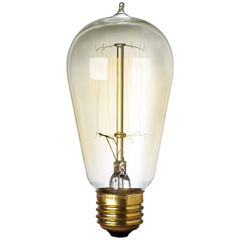 Image 1 Amber 60 Watt Edison Style Medium Base Light Bulb