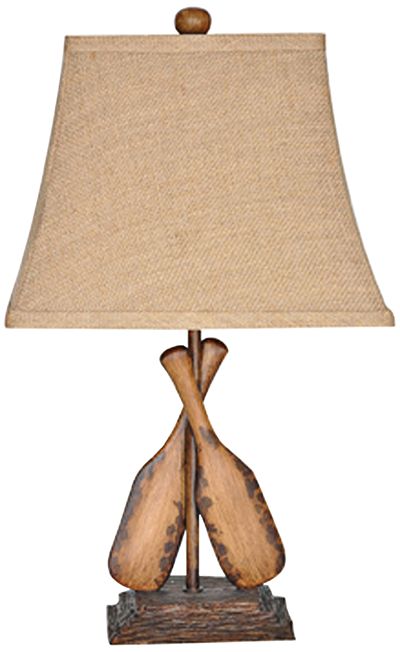 Crestview Collection Oar Aged Wood and Burlap Table Lamp