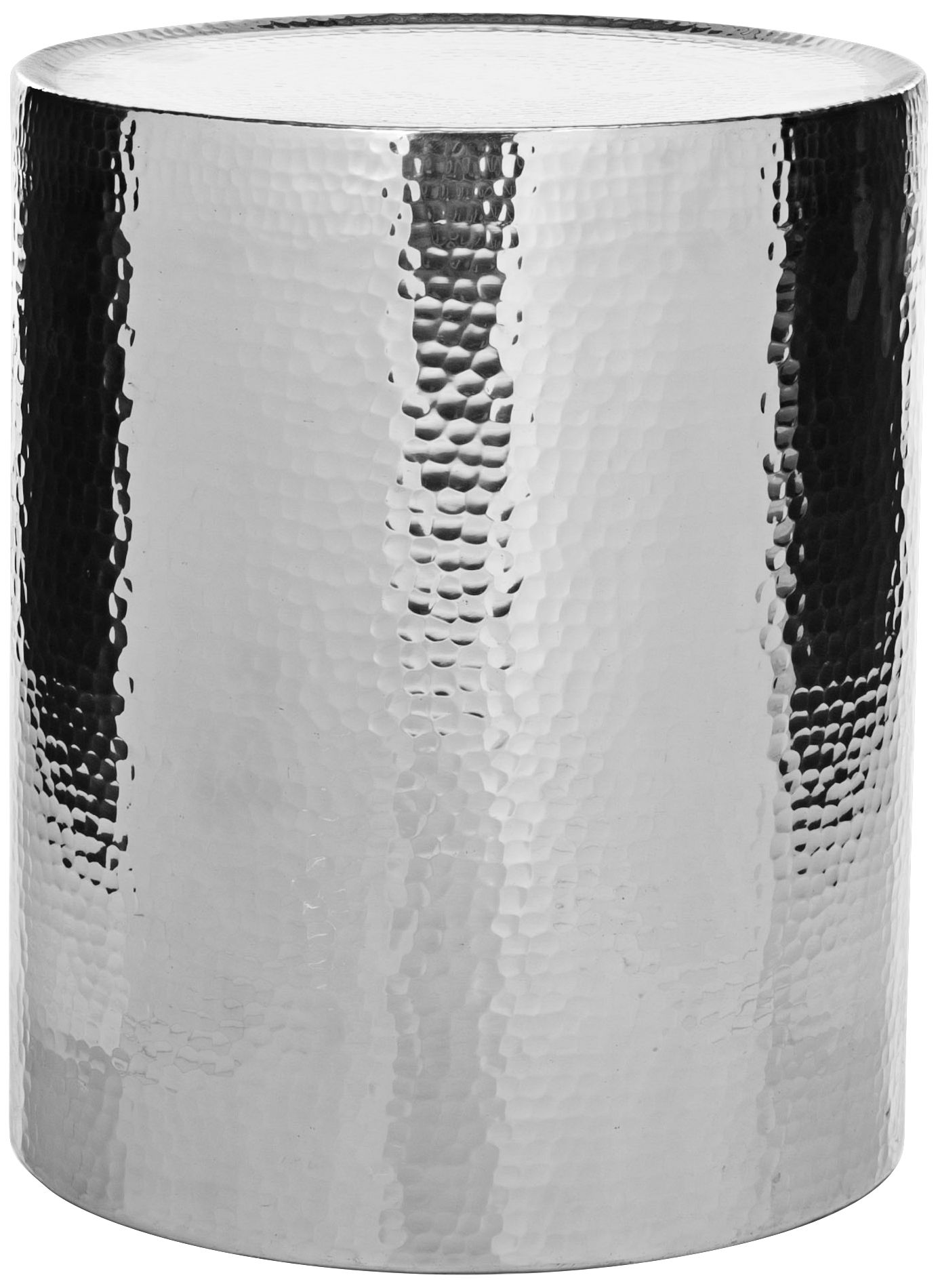 Longano 17 1/2" Wide Polished Aluminum Drum Table