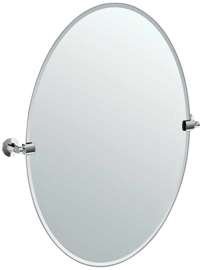 Gatco Max Chrome 23 1/2" x 26 Oval Vanity Wall Mirror