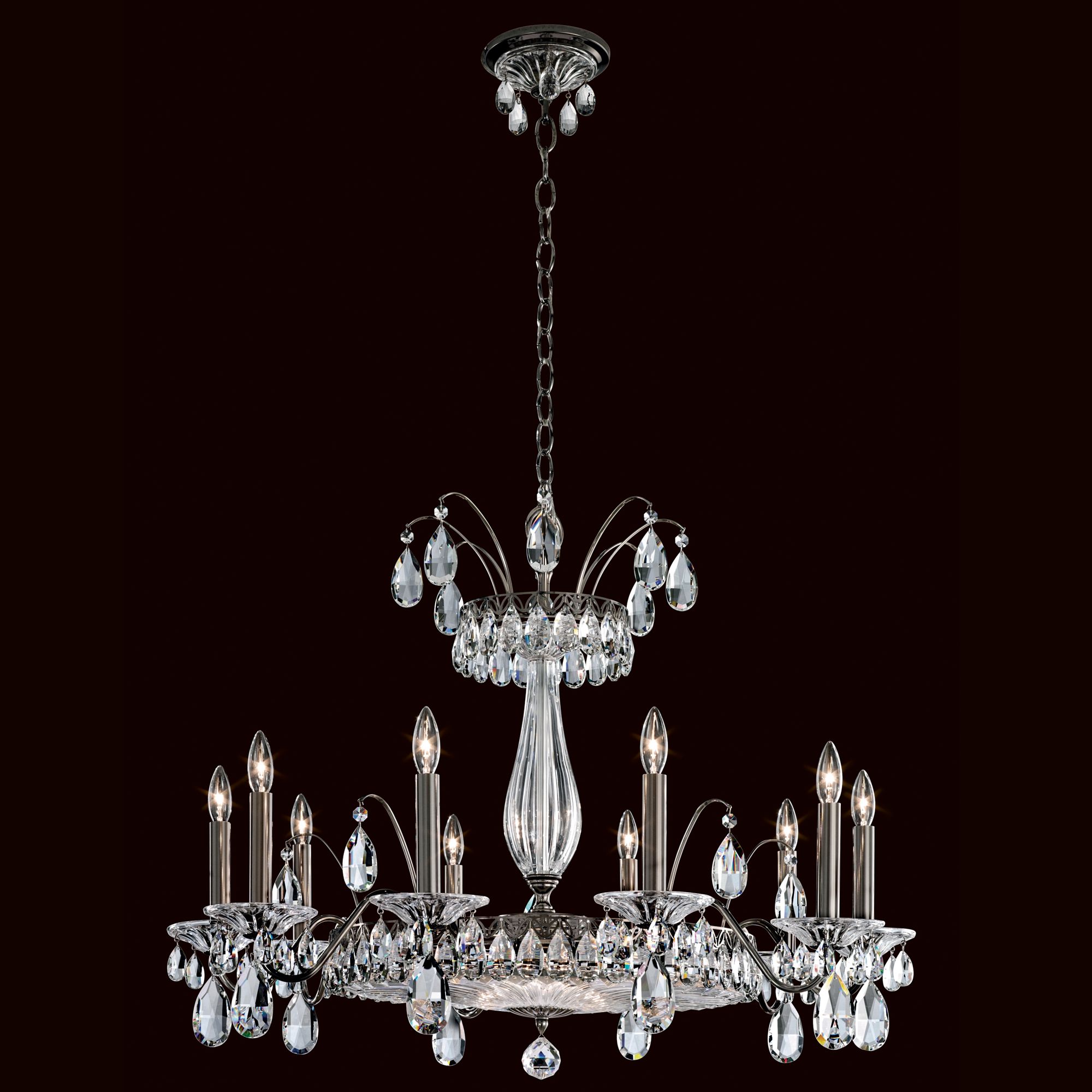 Schonbek Fontana Luce 31" W Blk Pearl Crystal Chandelier