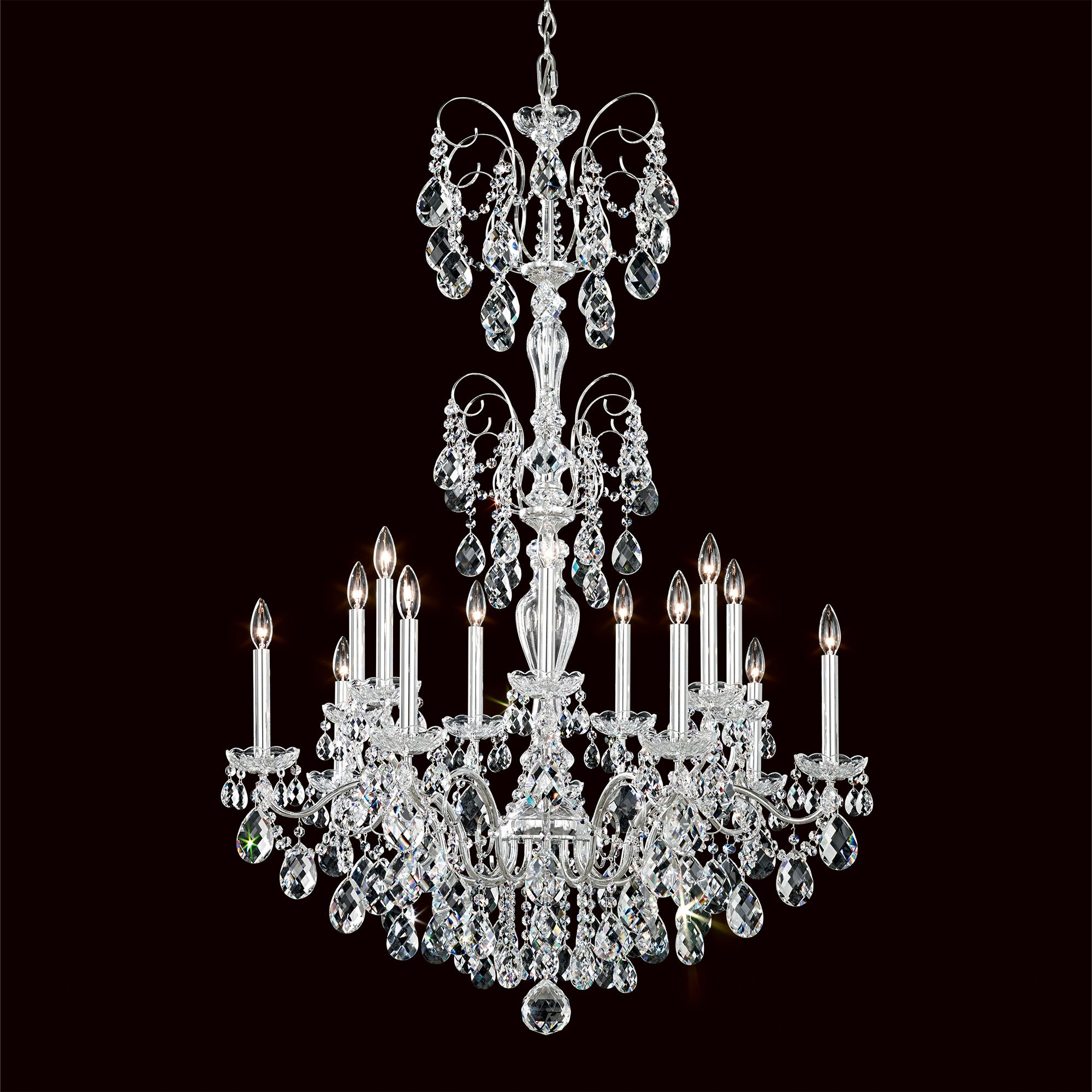 Schonbek Sonatina 35" Wide Silver Crystal Chandelier