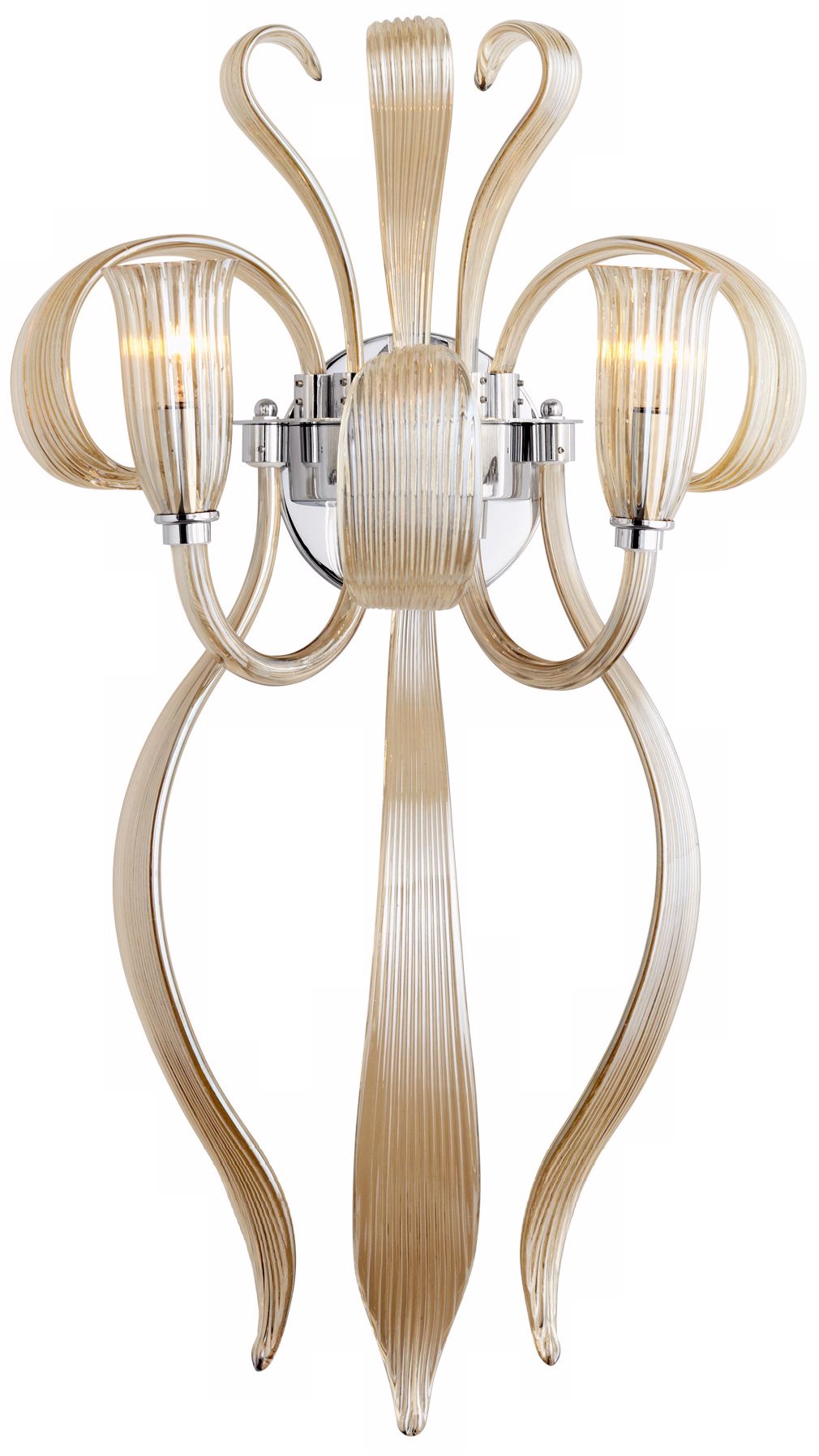 Juliana 28" High Cognac Murano Style Glass Wall Sconce