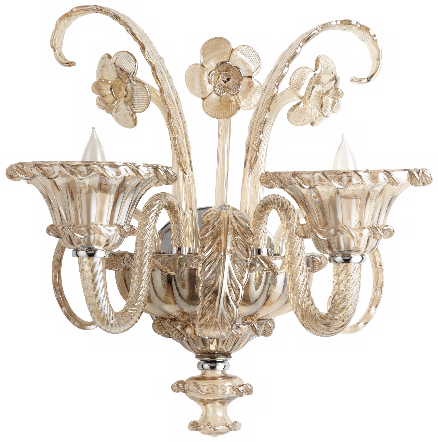 La Scala 17 3/4" High Cognac Murano Style Glass Wall Sconce