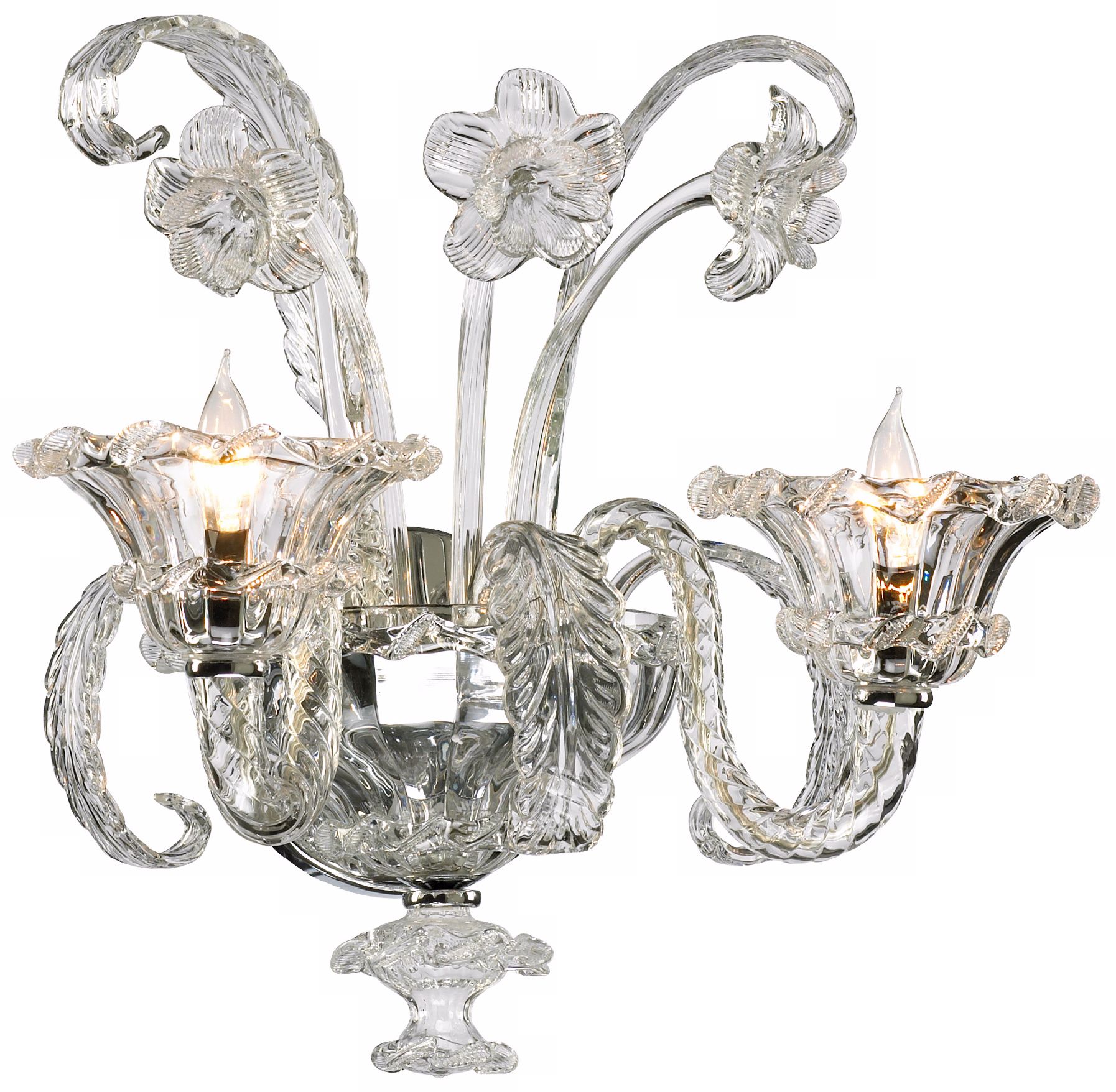 La Scala 17 3/4" High Clear Murano Style Glass Wall Sconce