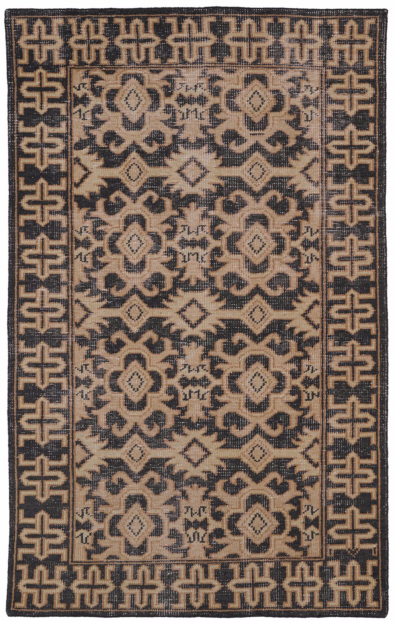Kaleen Restoration RES04-02 Black Wool Area Rug 