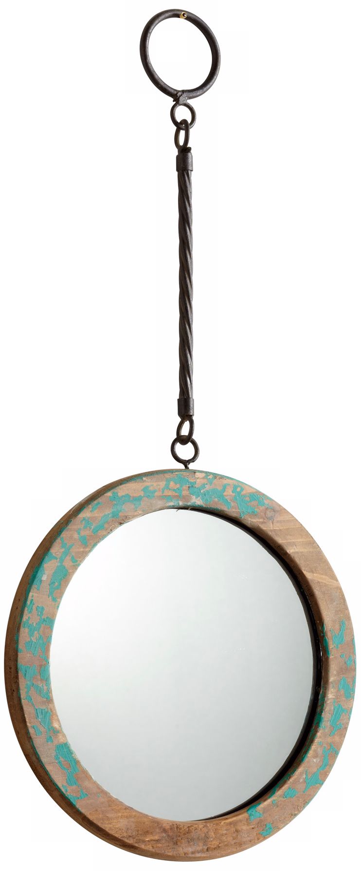 Thru the Looking Glass Antique Blue 6" Round Wall Mirror