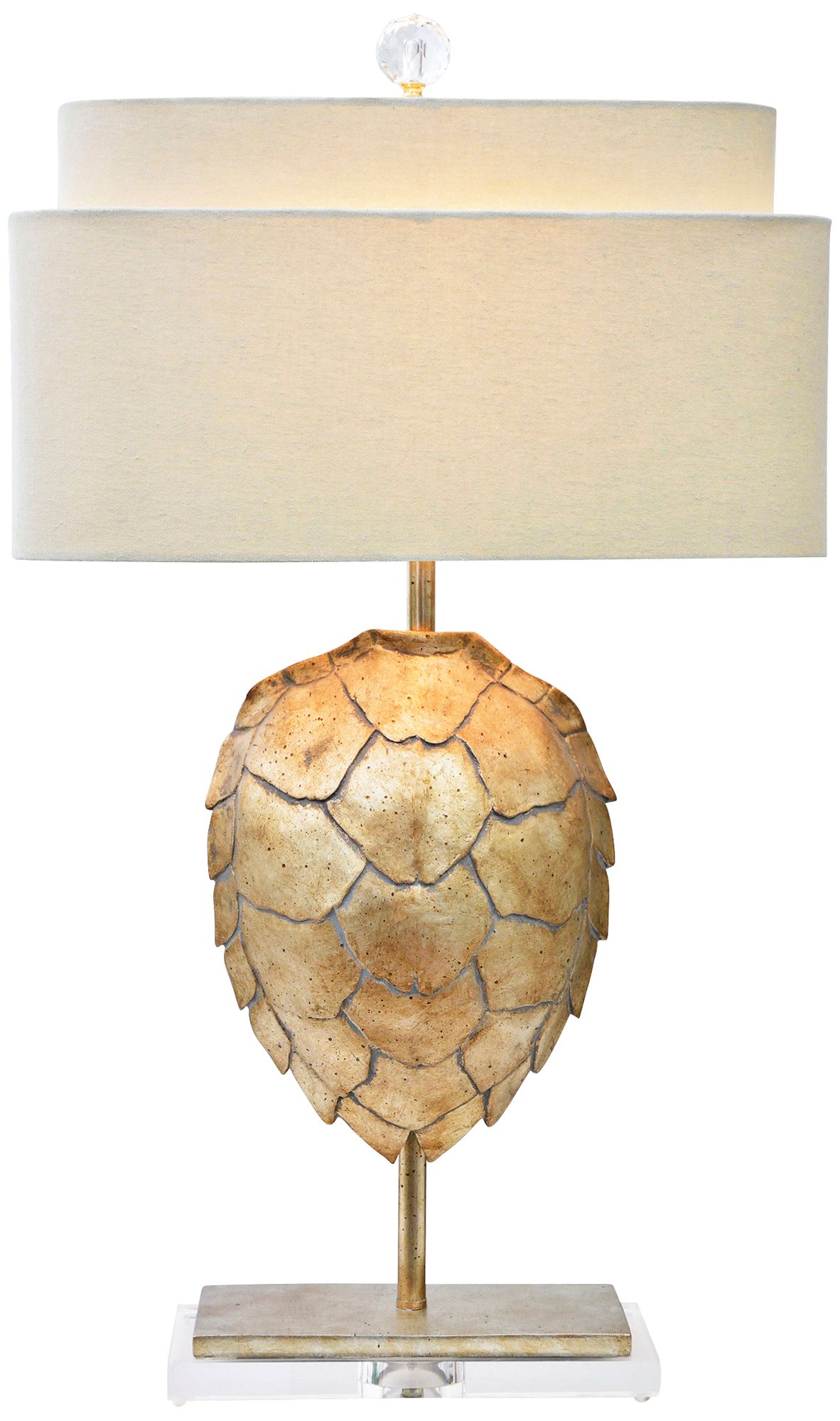 Couture India Silver Tortoise Shell Table Lamp