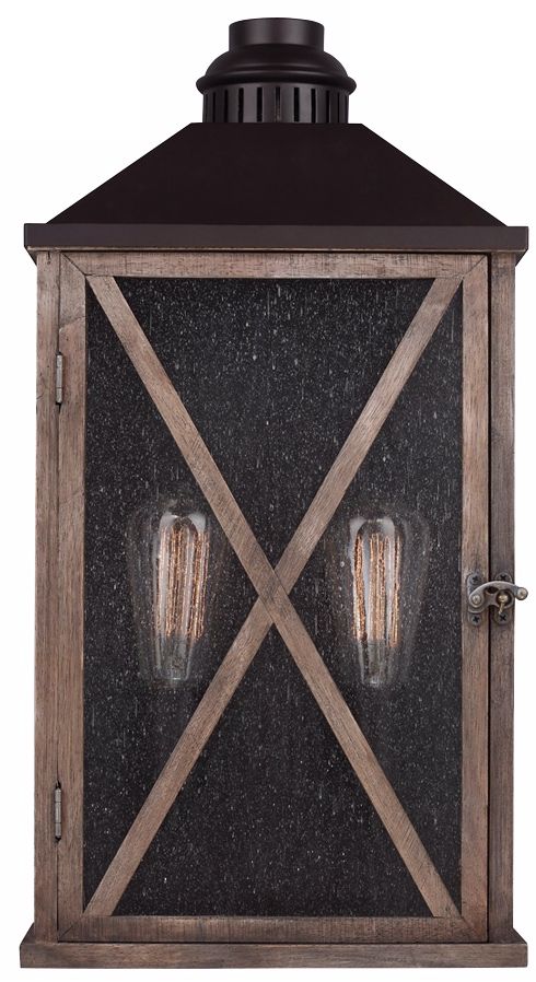 Feiss Lumiere 19" High Weathered Oak Outdoor Wall Light