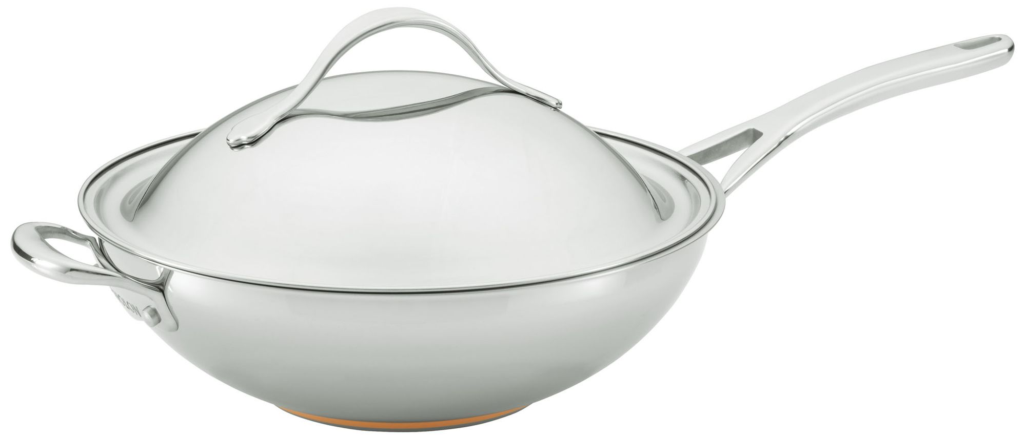 Anolon Nouvelle Copper Steel 12" Covered Stir Fry Wok Pan