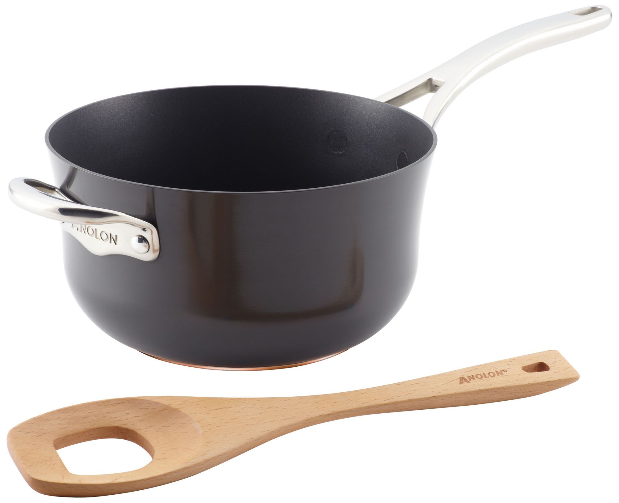 Anolon 19" Nouvelle Copper 4-Qt Risotto Pan and Spoon Set