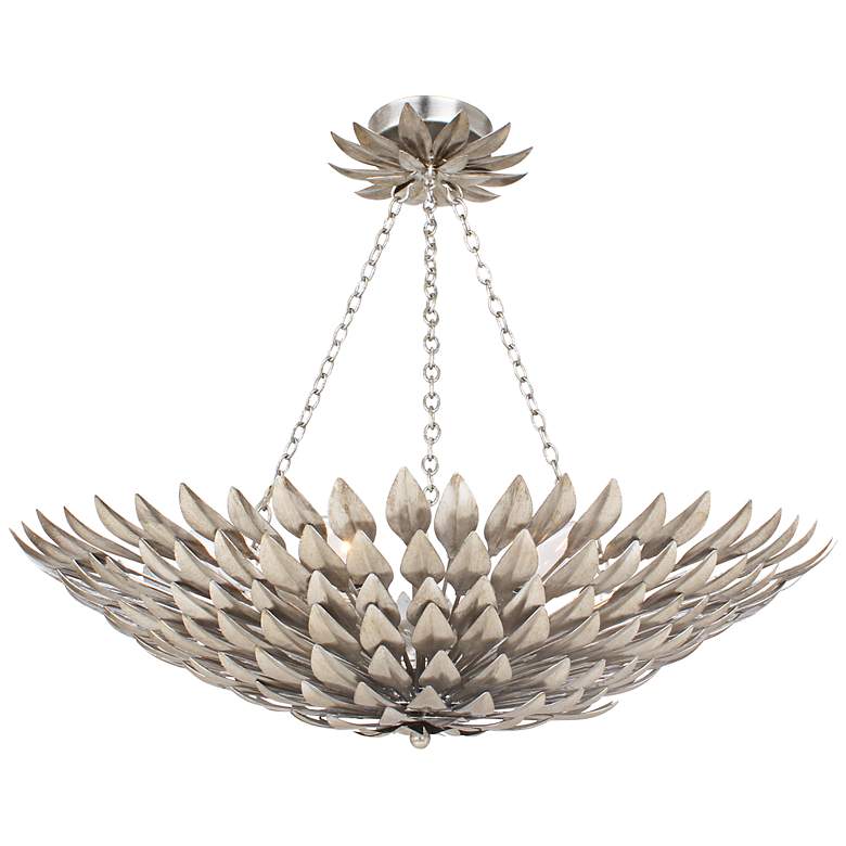 Image 2 Crystorama Broche 24" Wide Antique Silver Ceiling Light
