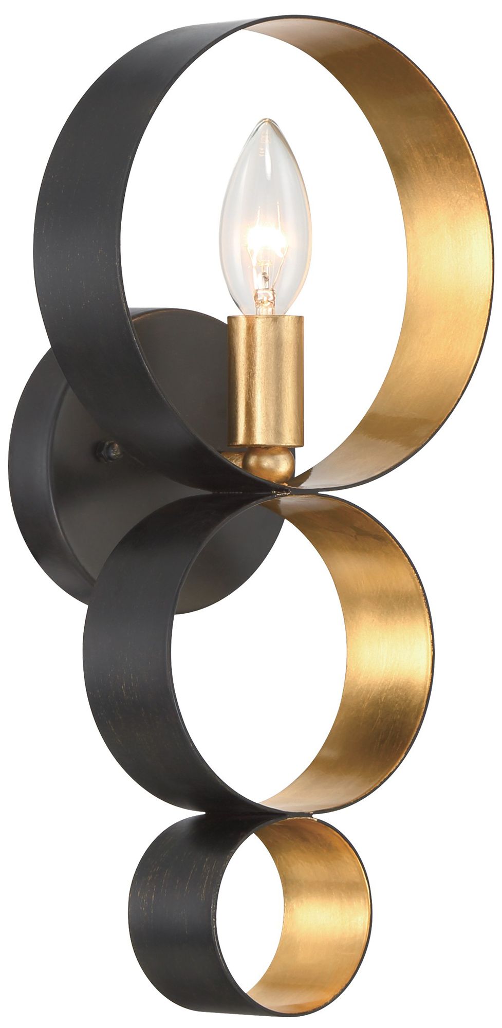 Crystorama Luna 14 3/4" High Bronze and Gold Sconce