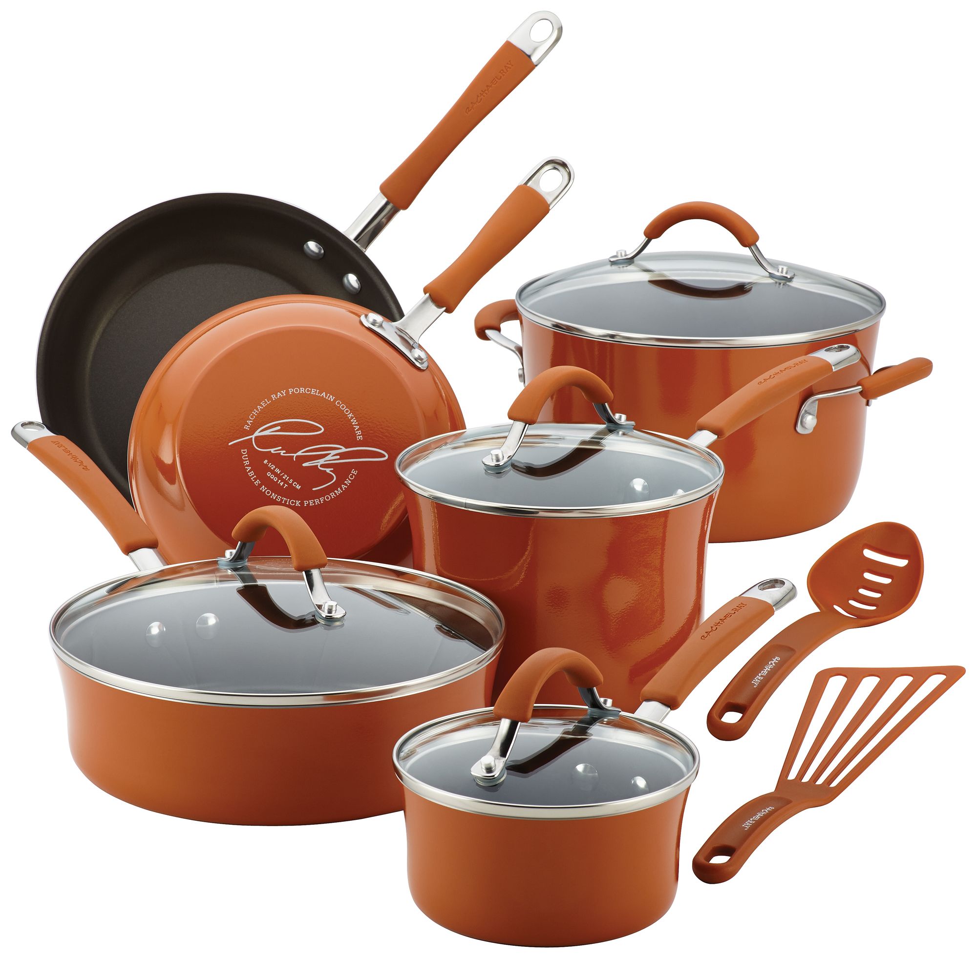 Rachael Ray Cucina 12-Piece Orange Cookware Set