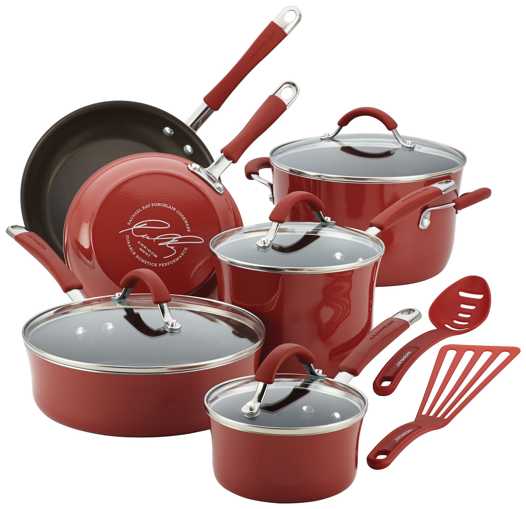 Rachael Ray Cucina 12-Piece Red Cookware Set