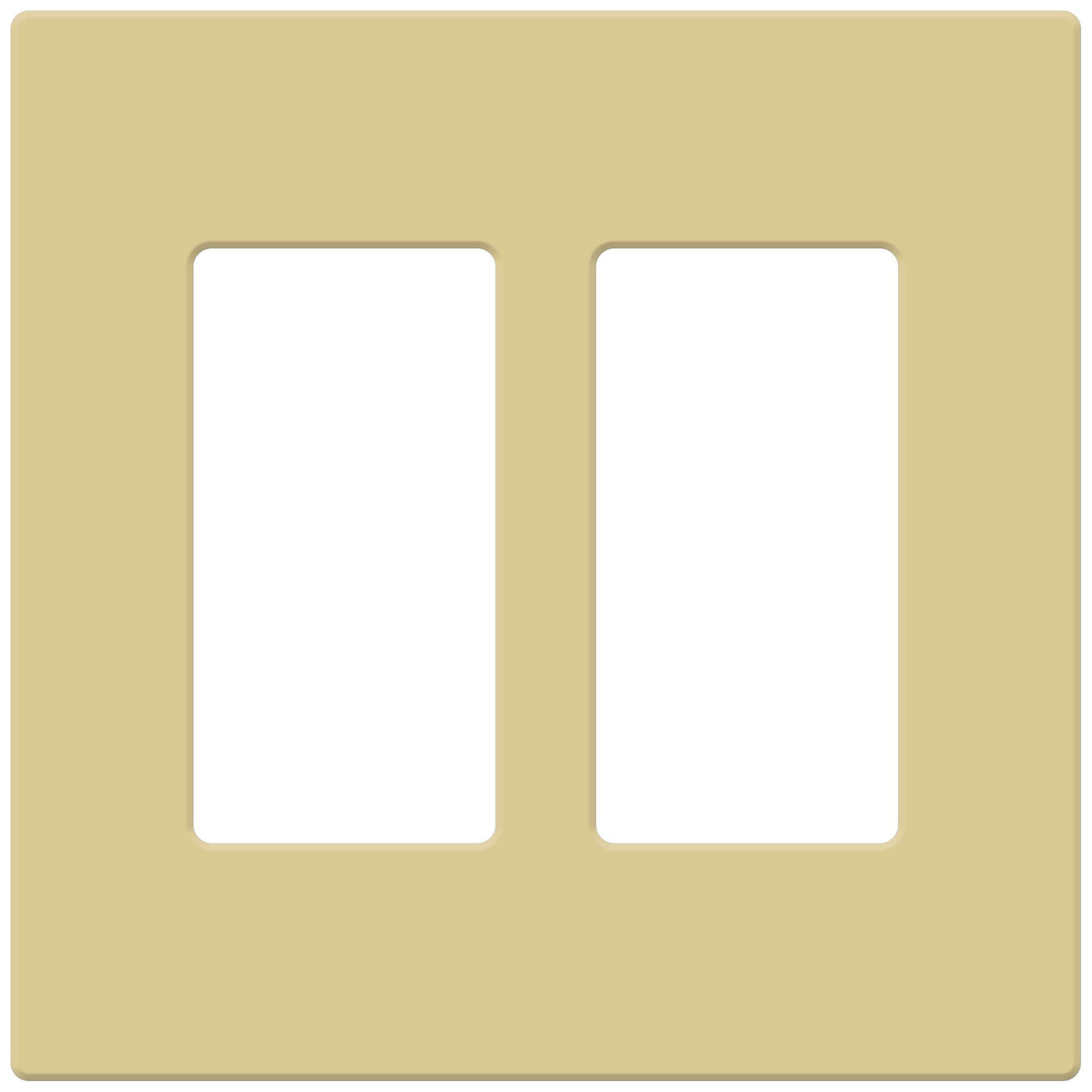 Double Screwless Snap-On Faceplate-Ivory