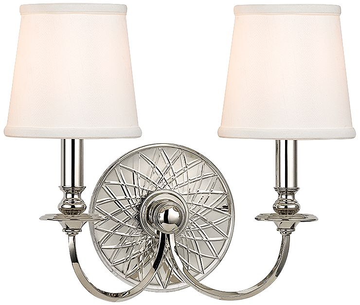 Yates 14" High 2-Light Polished Nickel Wall Sconce