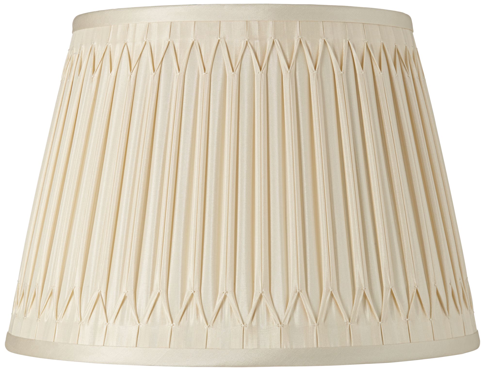 Eggshell Silk Full Smocked Pleated Shade 10x14x10 (Spider)