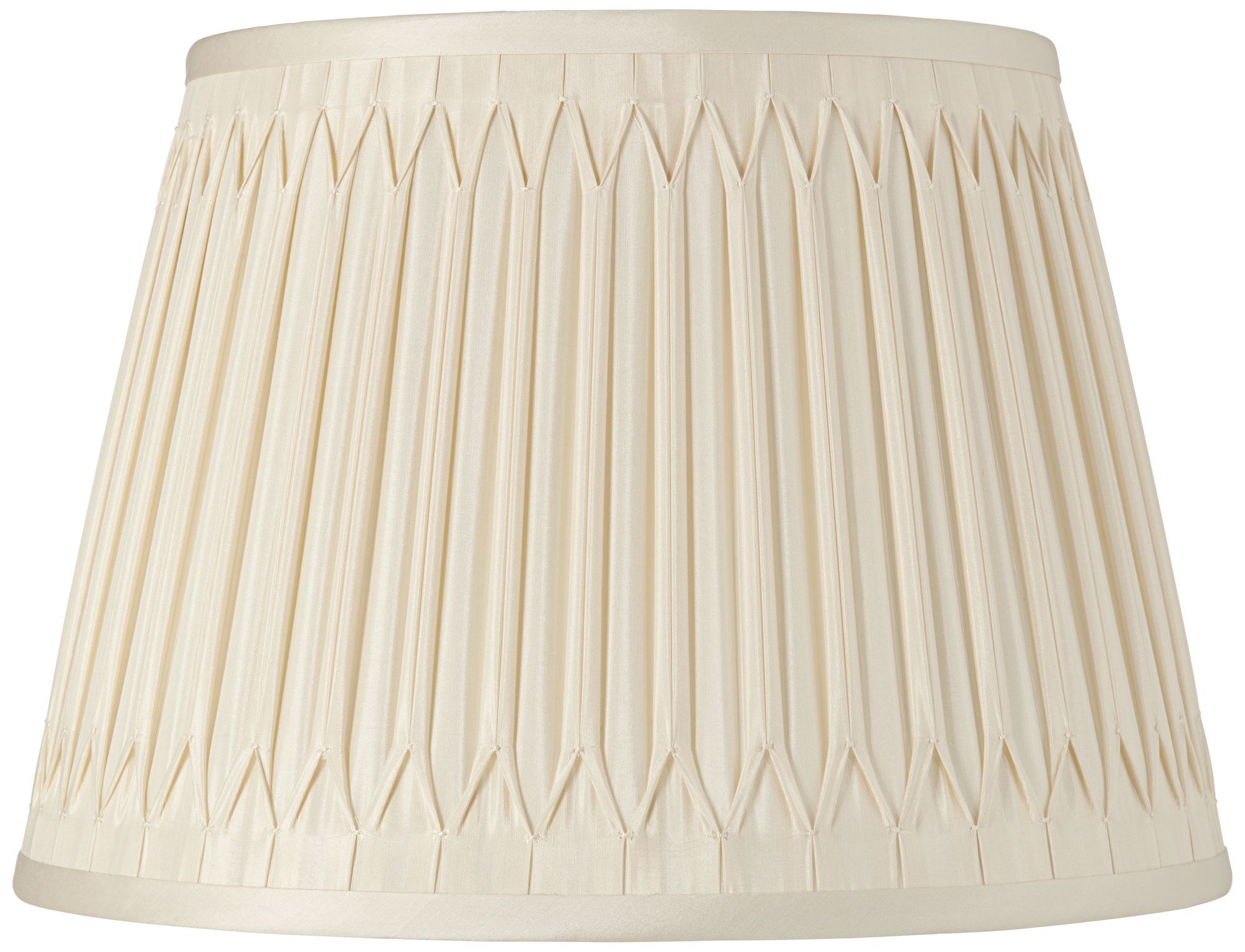 Eggshell Silk Full Smocked Pleated Shade 10x16x10 (Spider)