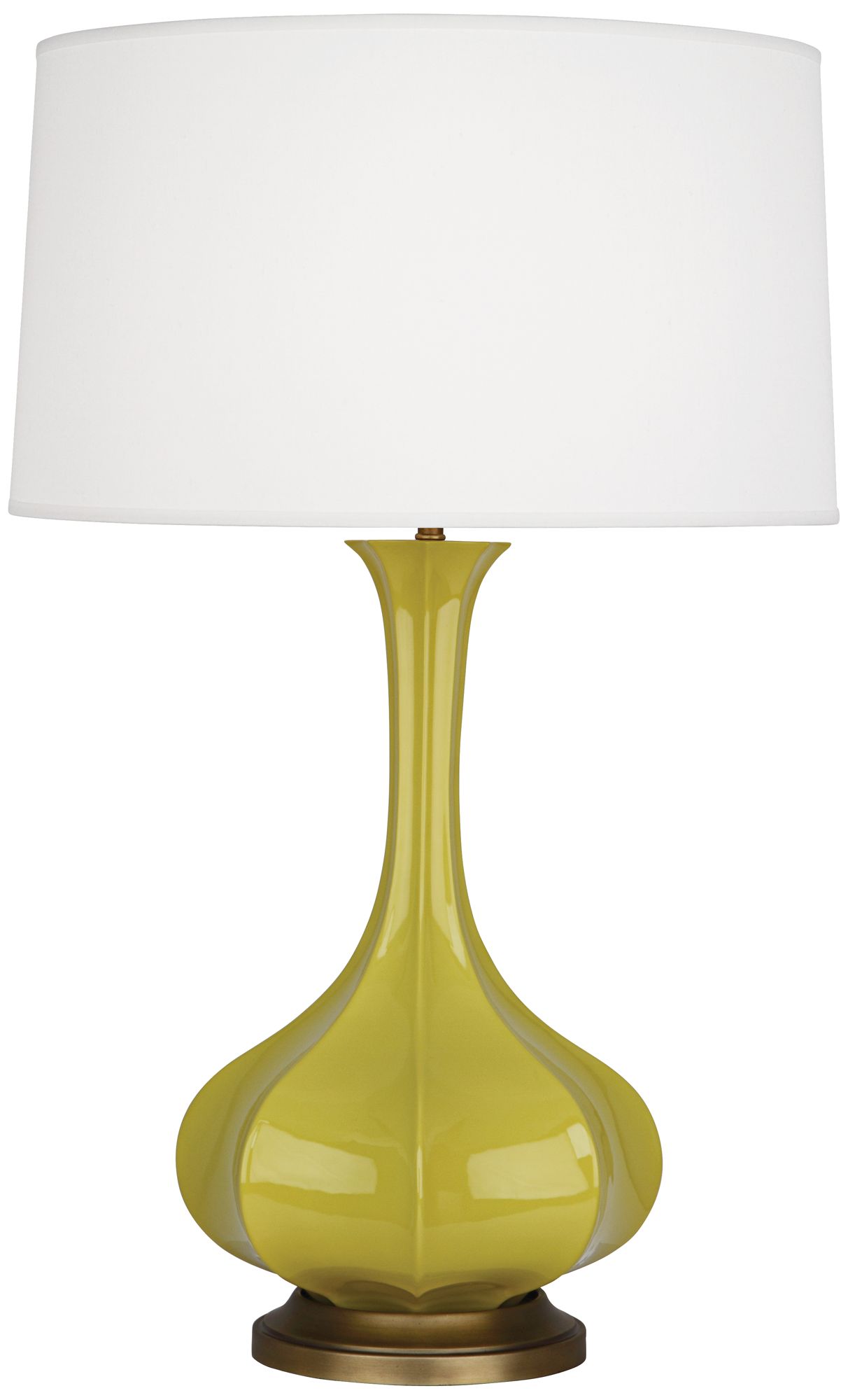 Robert Abbey Pike Citron Ceramic and Brass Table Lamp
